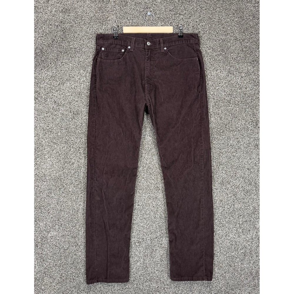 Levis 505 Corduroy Pants Mens 36/34 Dark Mauve Regular Fit Straight Leg Casual